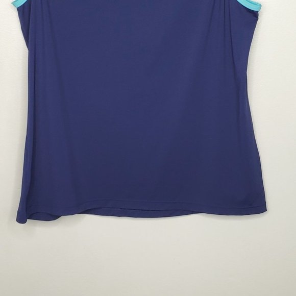 Lands' End Navy Aqua Activewear Casual Tank Top, L (14-16) - Picture 7 of 10